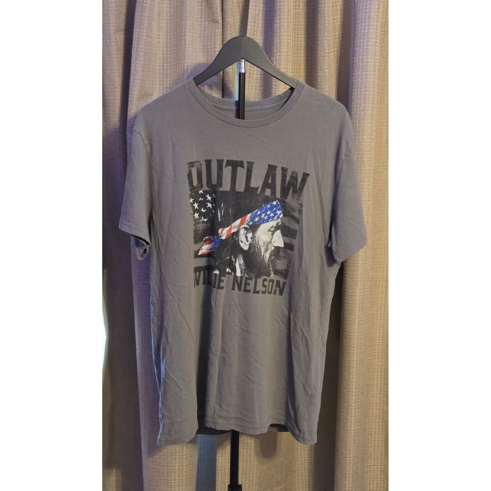 Wrangler Outlaw Willie Nelson‎ Graphic T-Shirt Men's Size Large Gray